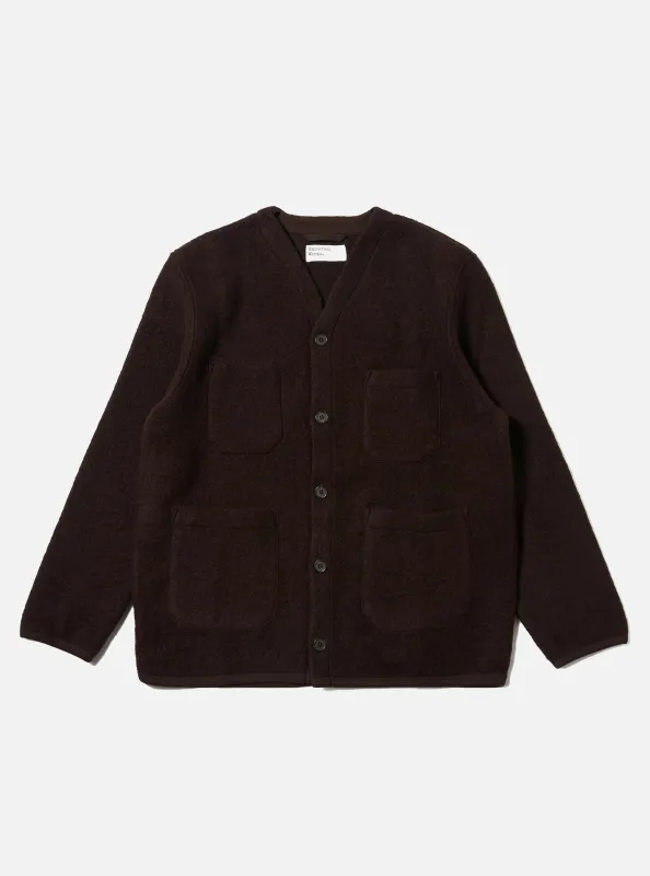 Brown Wool Fleece Cardigan sold by Universal Works