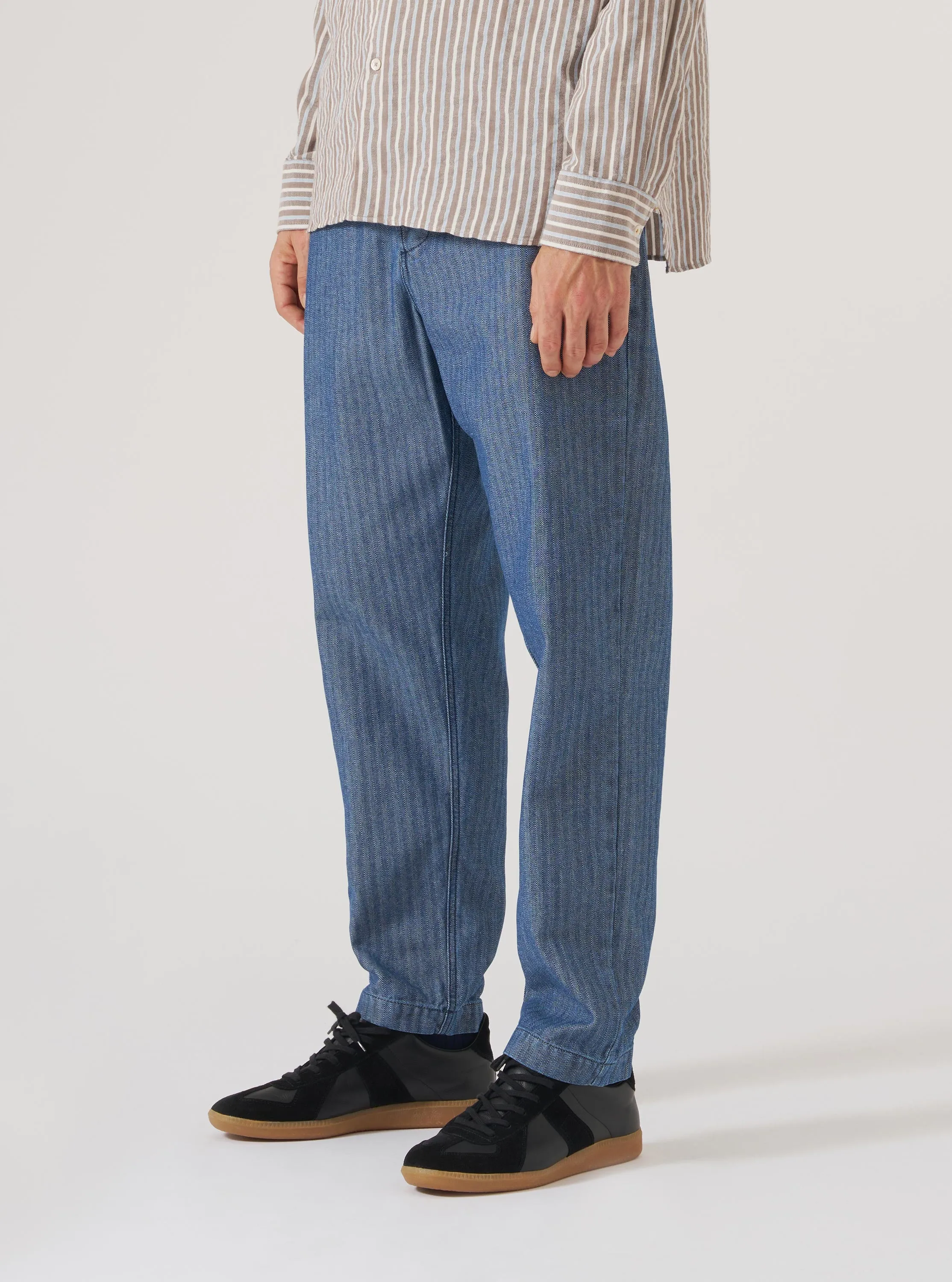 Indigo Denim Herringbone Military Chino sold by Universal Works product image thumbnail 2