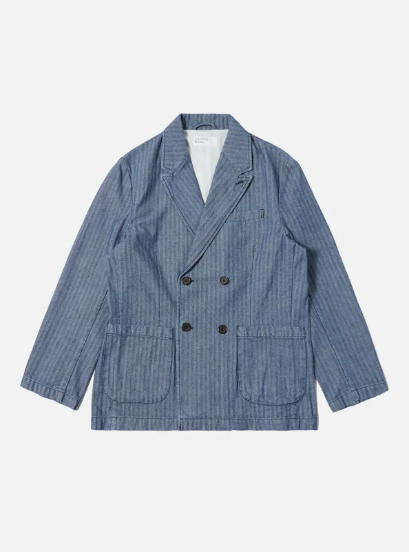 Indigo Denim Herringbone Manor Jacket sold by Universal Works