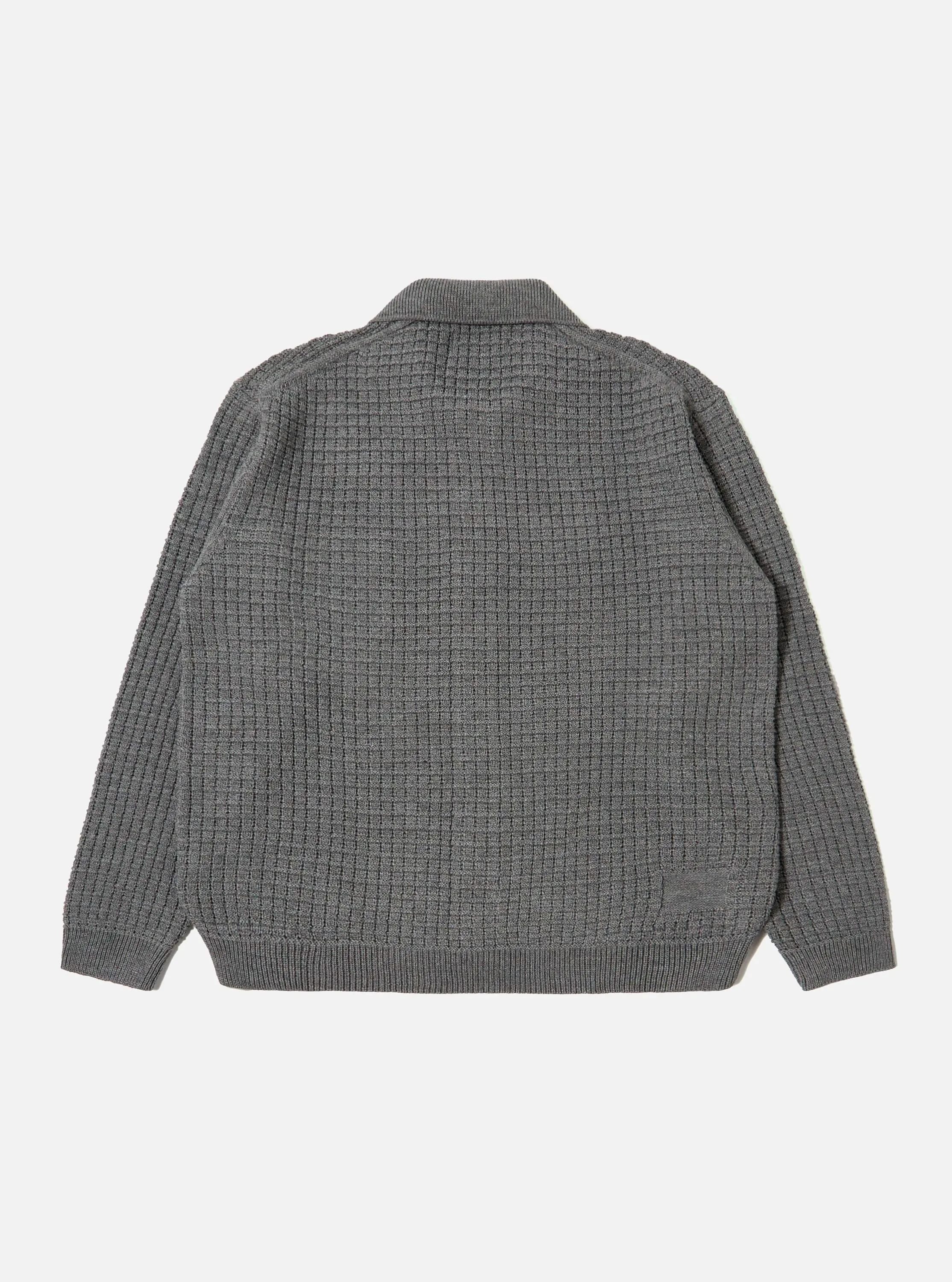Grey Textured Merino Knit Charlie Cardigan sold by Universal Works product image thumbnail 5