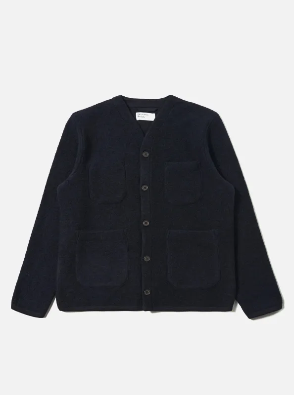 Navy Wool Fleece Cardigan sold by Universal Works