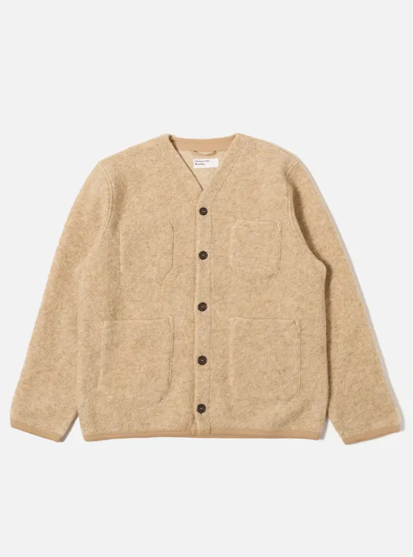 Fawn Wool Fleece Cardigan sold by Universal Works