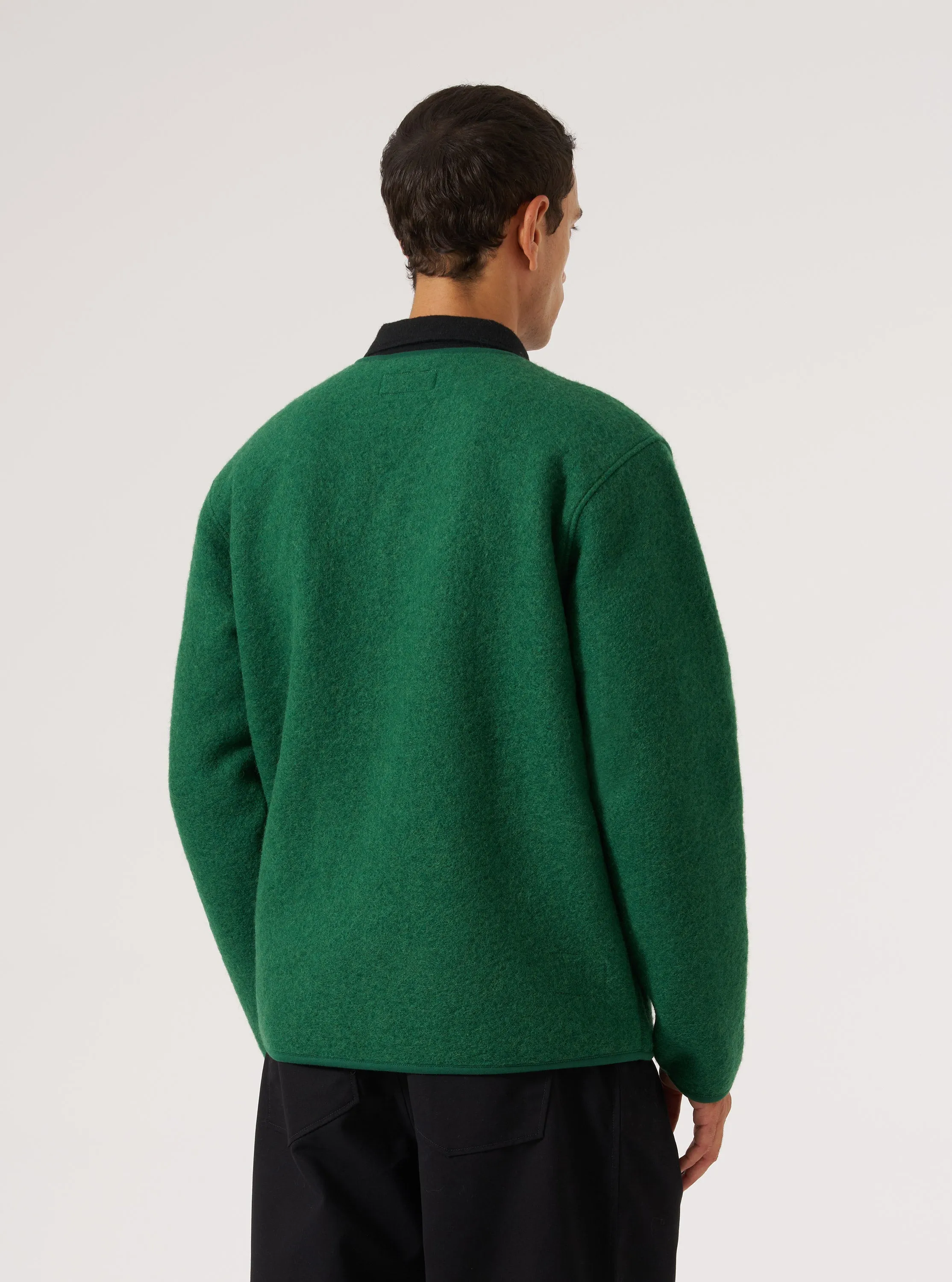 Green Wool Fleece Zip Liner Jacket sold by Universal Works product image thumbnail 3