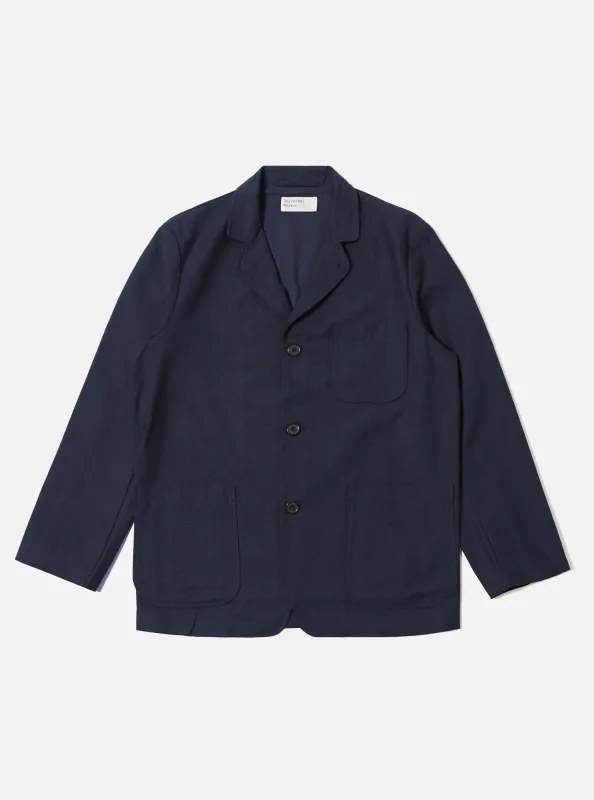 Navy Lucca Suiting Three Button Jacket sold by Universal Works