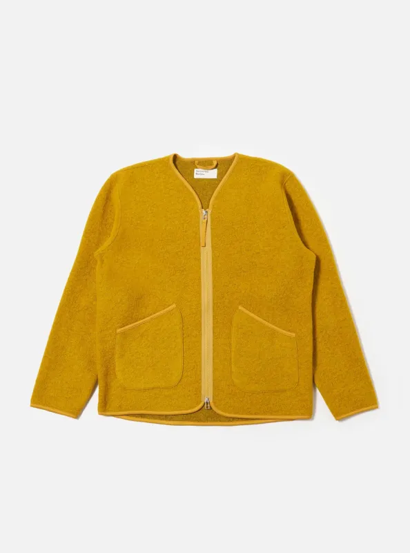 Yellow Wool Fleece Zip Liner Jacket sold by Universal Works