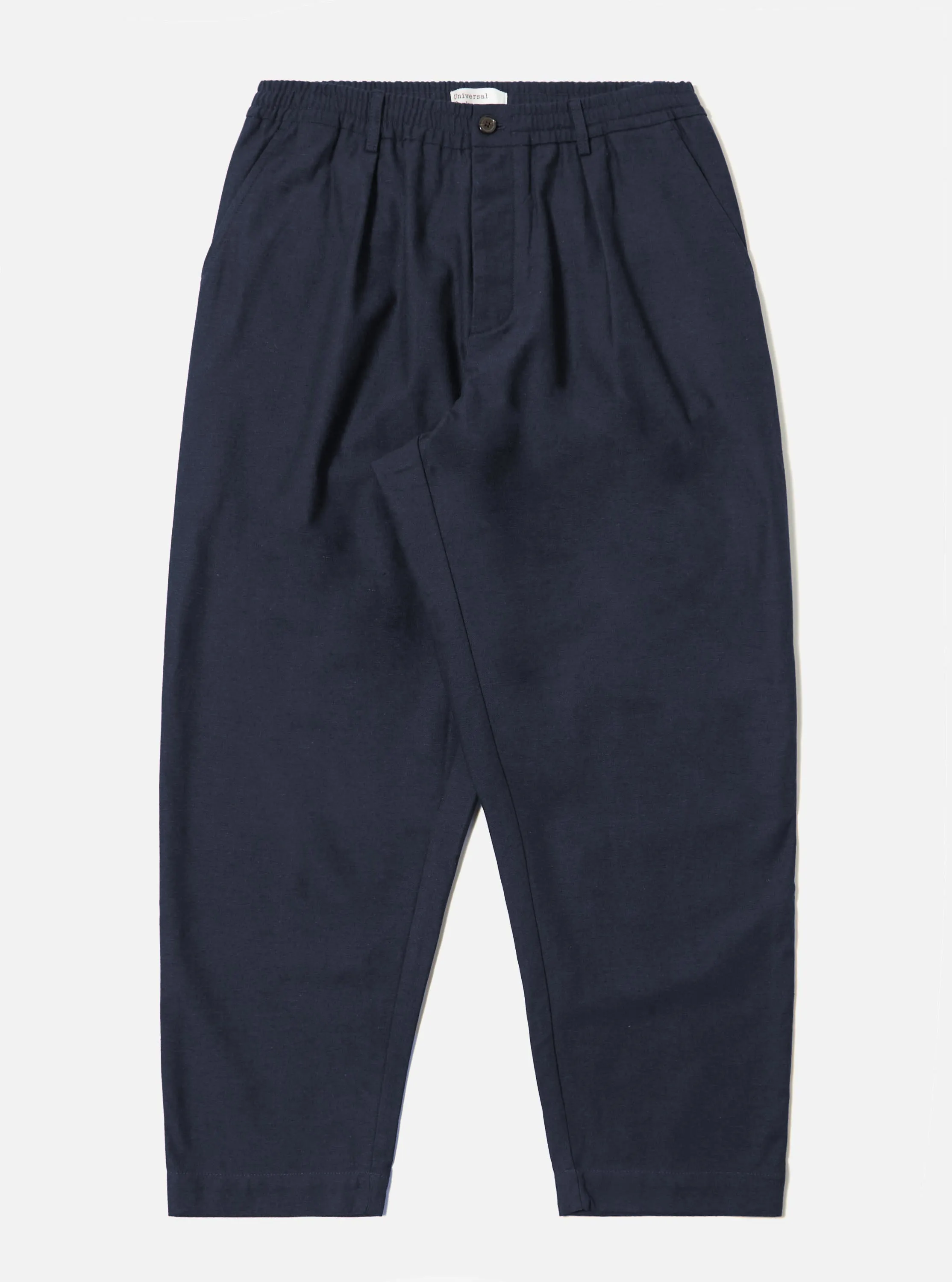 Navy Lucca Suiting Pleated Track Pant sold by Universal Works