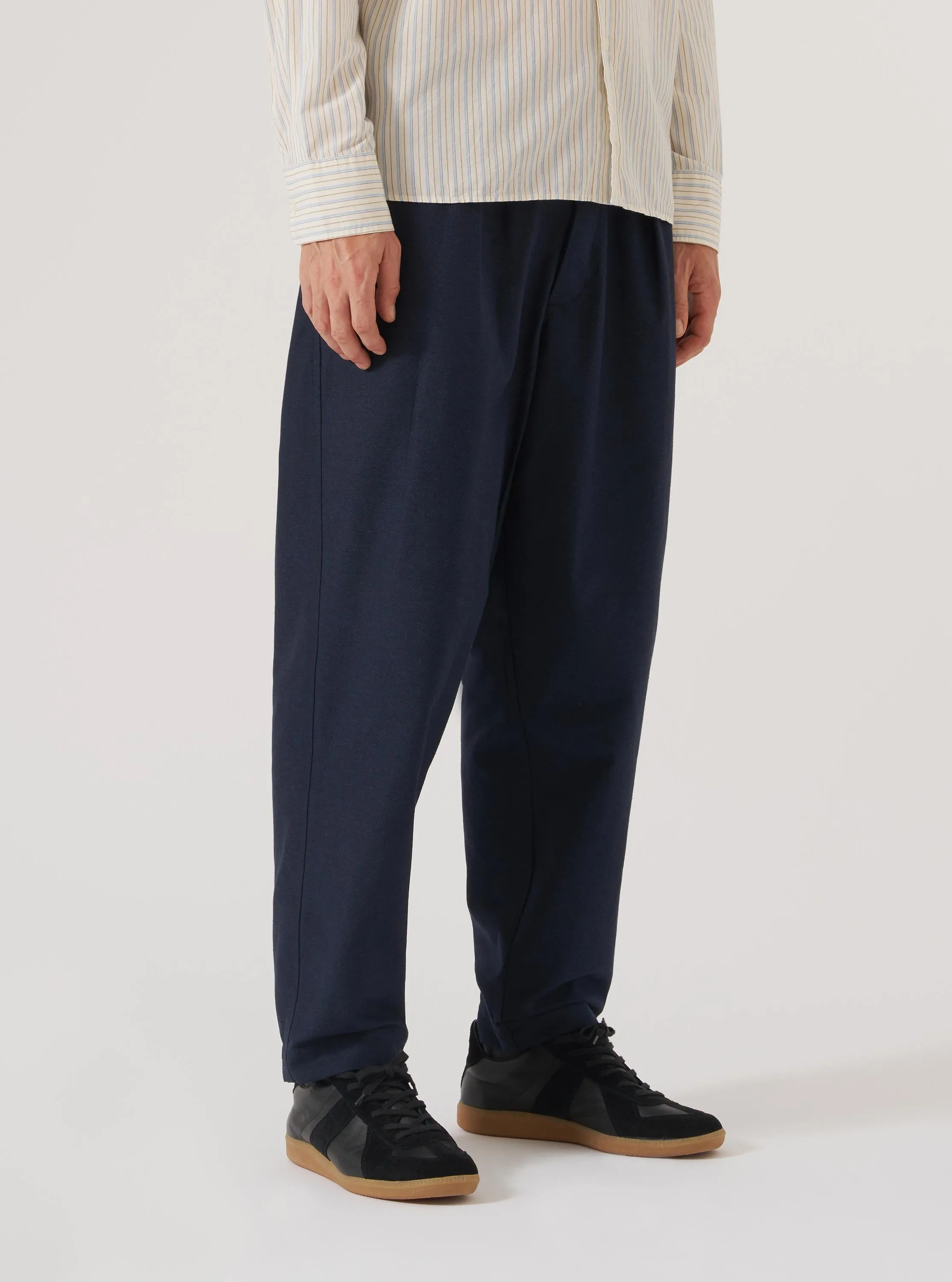 Navy Lucca Suiting Pleated Track Pant sold by Universal Works product image thumbnail 2