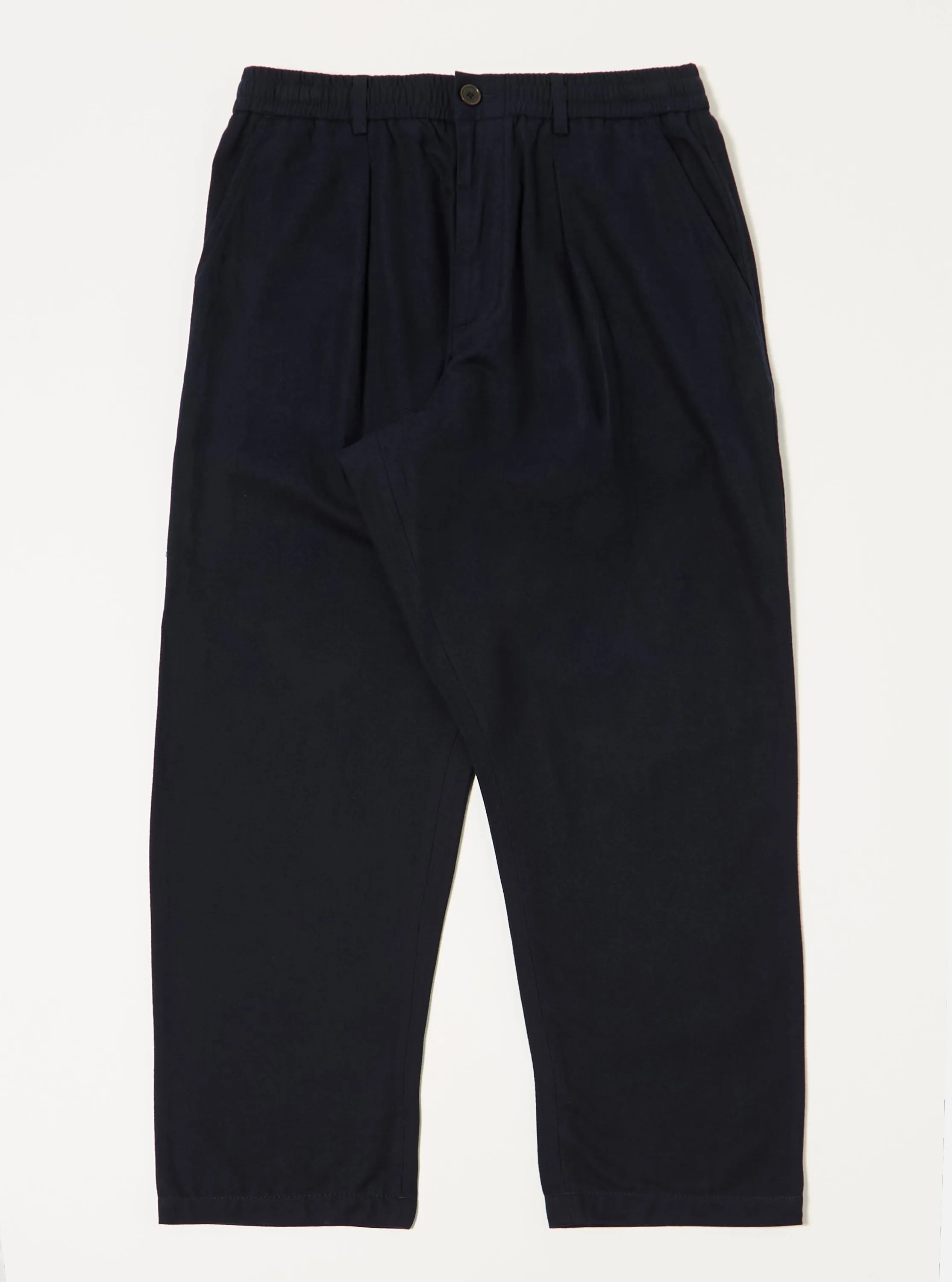 Navy Brushed Moleskin Pleated Track Pant sold by Universal Works