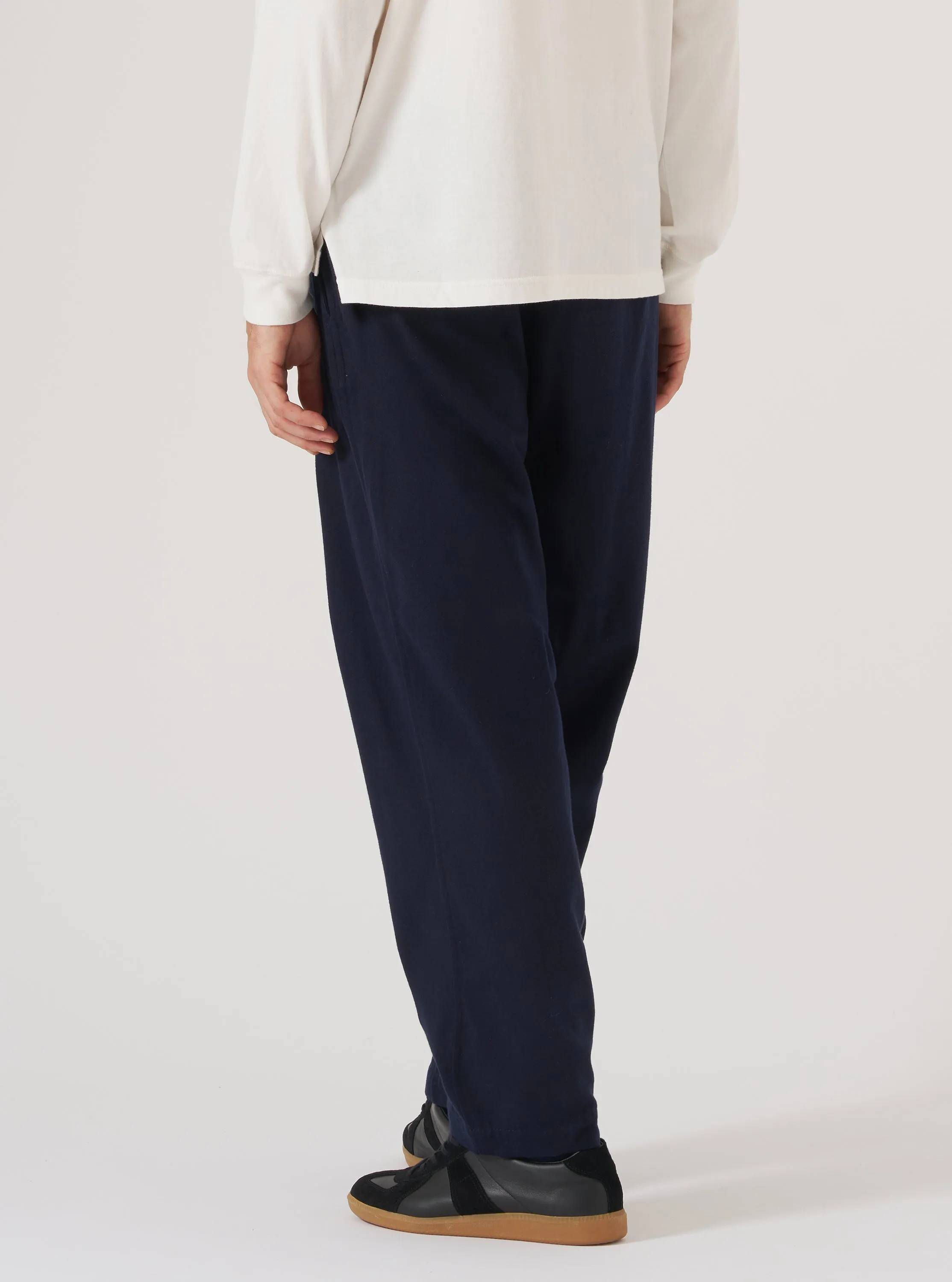 Navy Brushed Moleskin Pleated Track Pant sold by Universal Works product image thumbnail 3