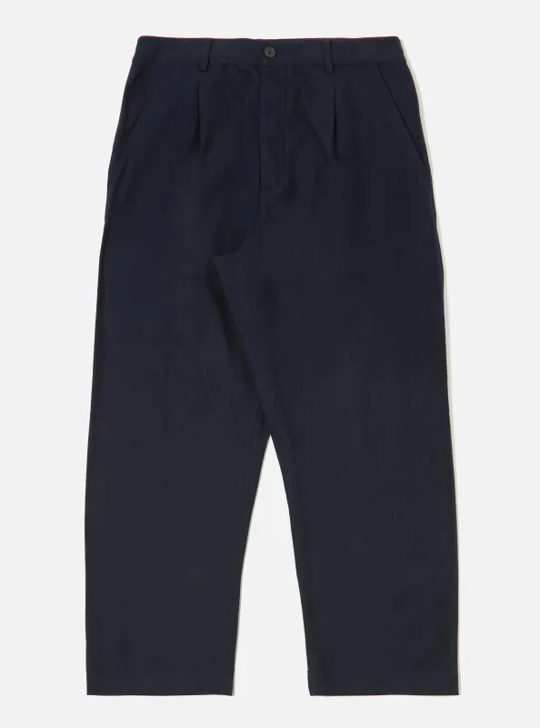 Navy Brushed Moleskin Duke Pant sold by Universal Works