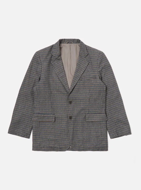 Charcoal Houndstooth Wool Mix Boston Blazer sold by Universal Works