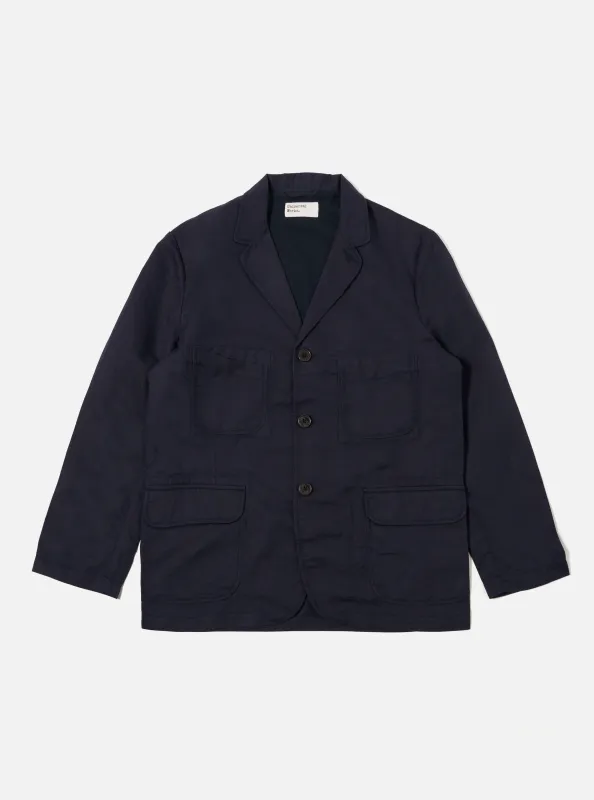 Navy Linen Cotton Barra Jacket sold by Universal Works
