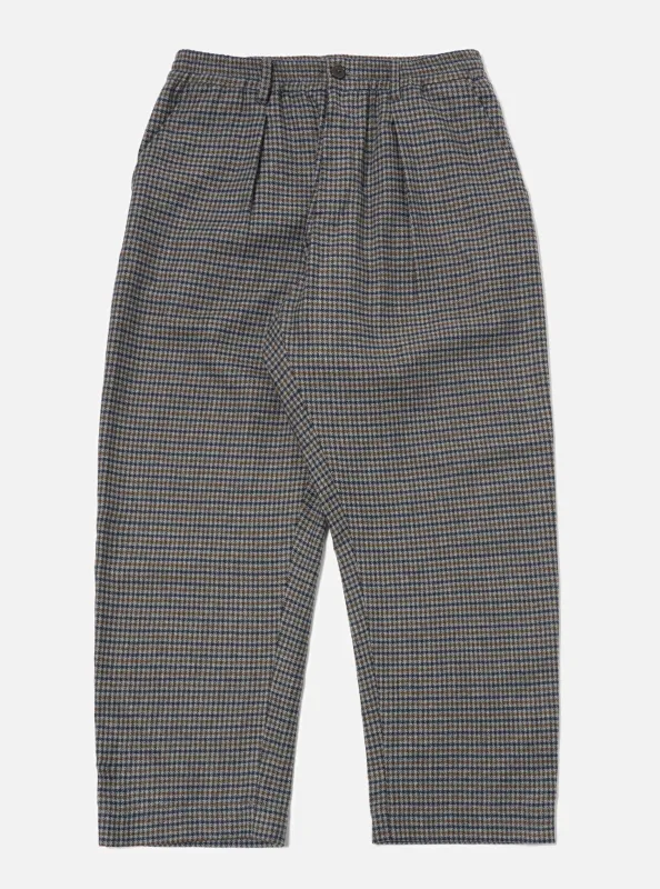 Charcoal Houndstooth Wool Mix Oxford Pant sold by Universal Works