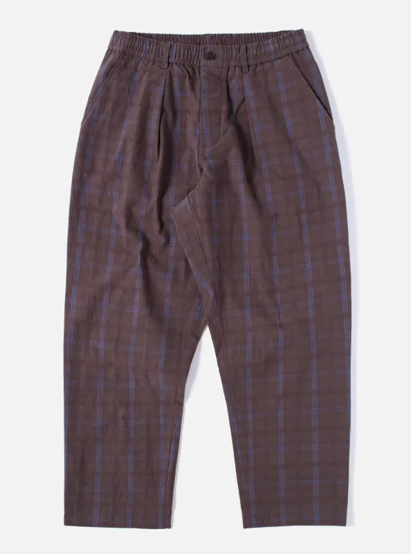 Brown Crans Cotton Check Oxford Pant sold by Universal Works
