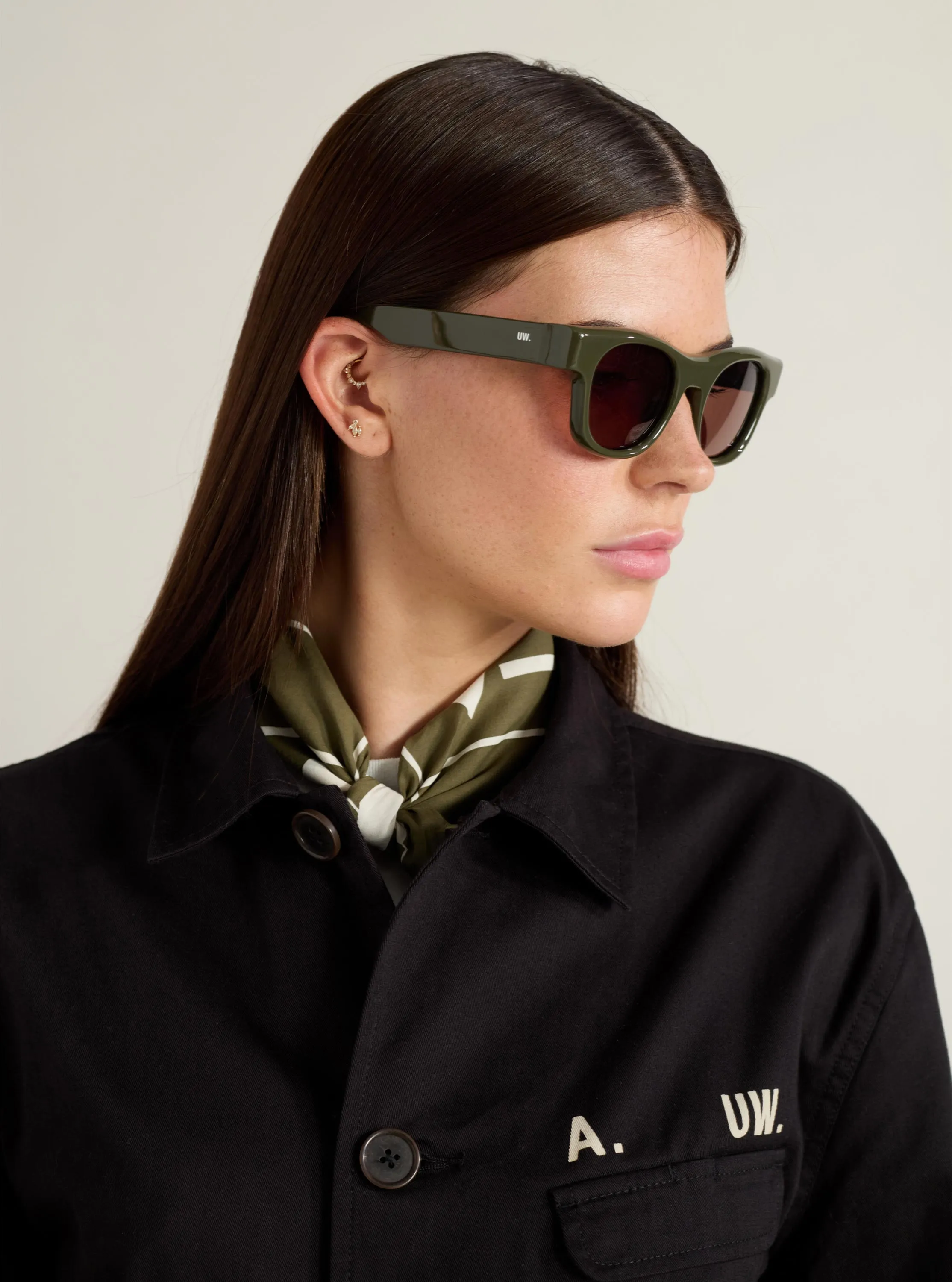 A. SOCIETY x Universal Works Olive Stanley Sunglasses sold by Universal Works product image thumbnail 2