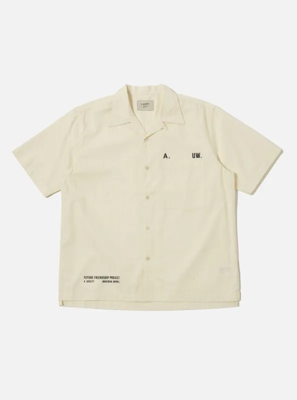 A. SOCIETY x Universal Works Ecru Broadcloth Camp Shirt sold by Universal Works