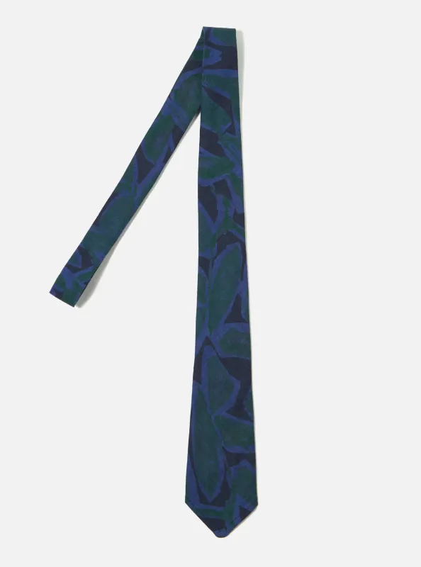 Deep Blue Artist Flower Lincot Tie sold by Universal Works