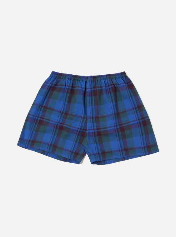 Blue Kip Check Boxer Short sold by Universal Works