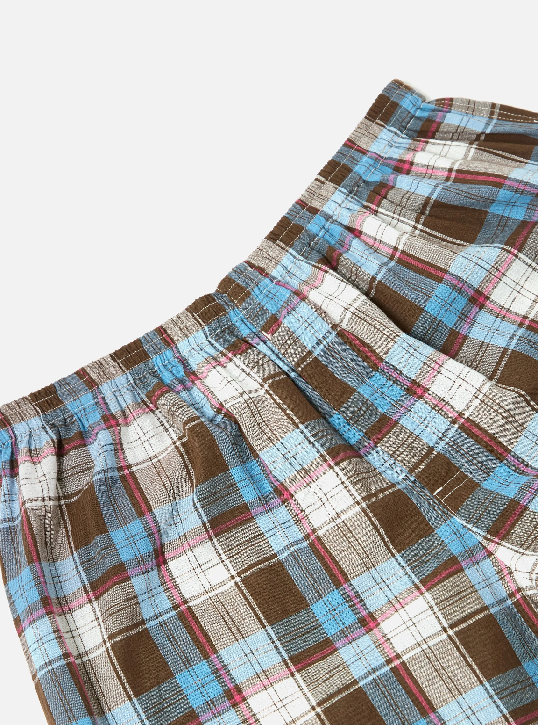 Blue/Brown Check 3 Boxer Short sold by Universal Works product image thumbnail 4