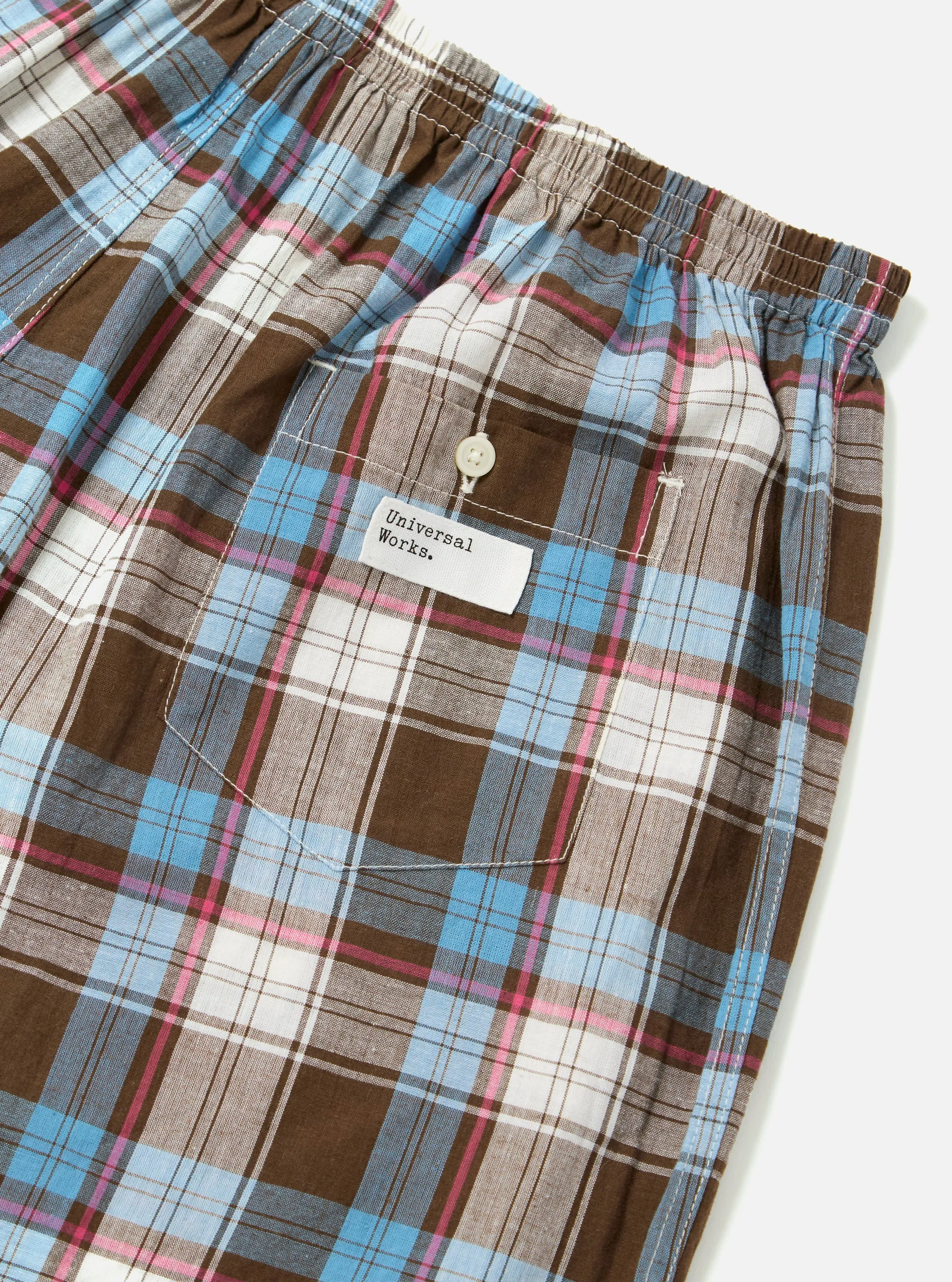 Blue/Brown Check 3 Boxer Short sold by Universal Works product image thumbnail 5