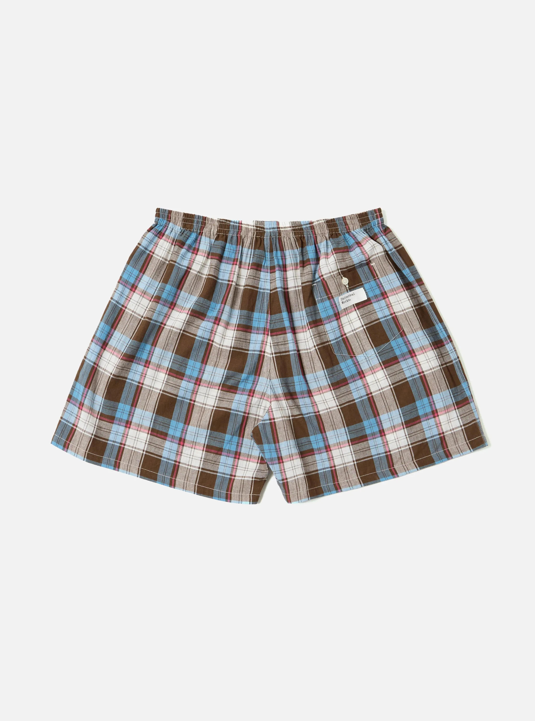 Blue/Brown Check 3 Boxer Short sold by Universal Works product image thumbnail 3