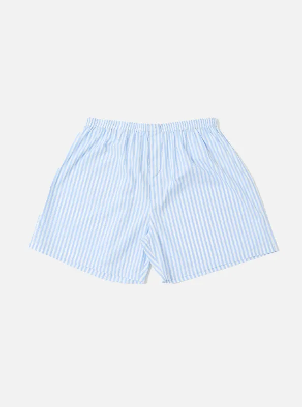 Blue Classic Stripe Boxer Short sold by Universal Works