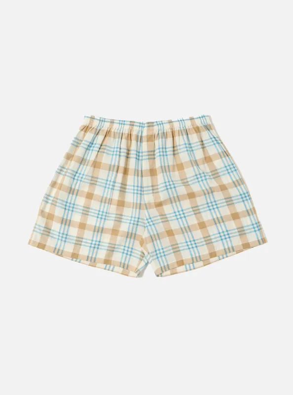 Ecru Madras Check Boxer Short sold by Universal Works