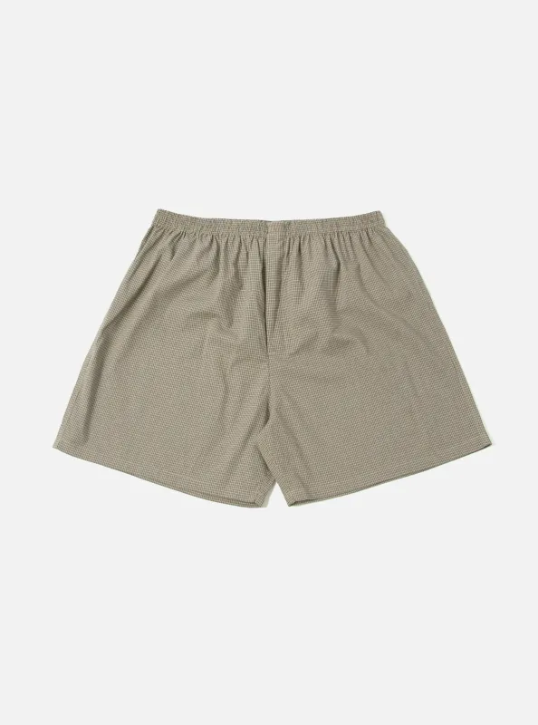 Green Tiny Check Boxer Short sold by Universal Works