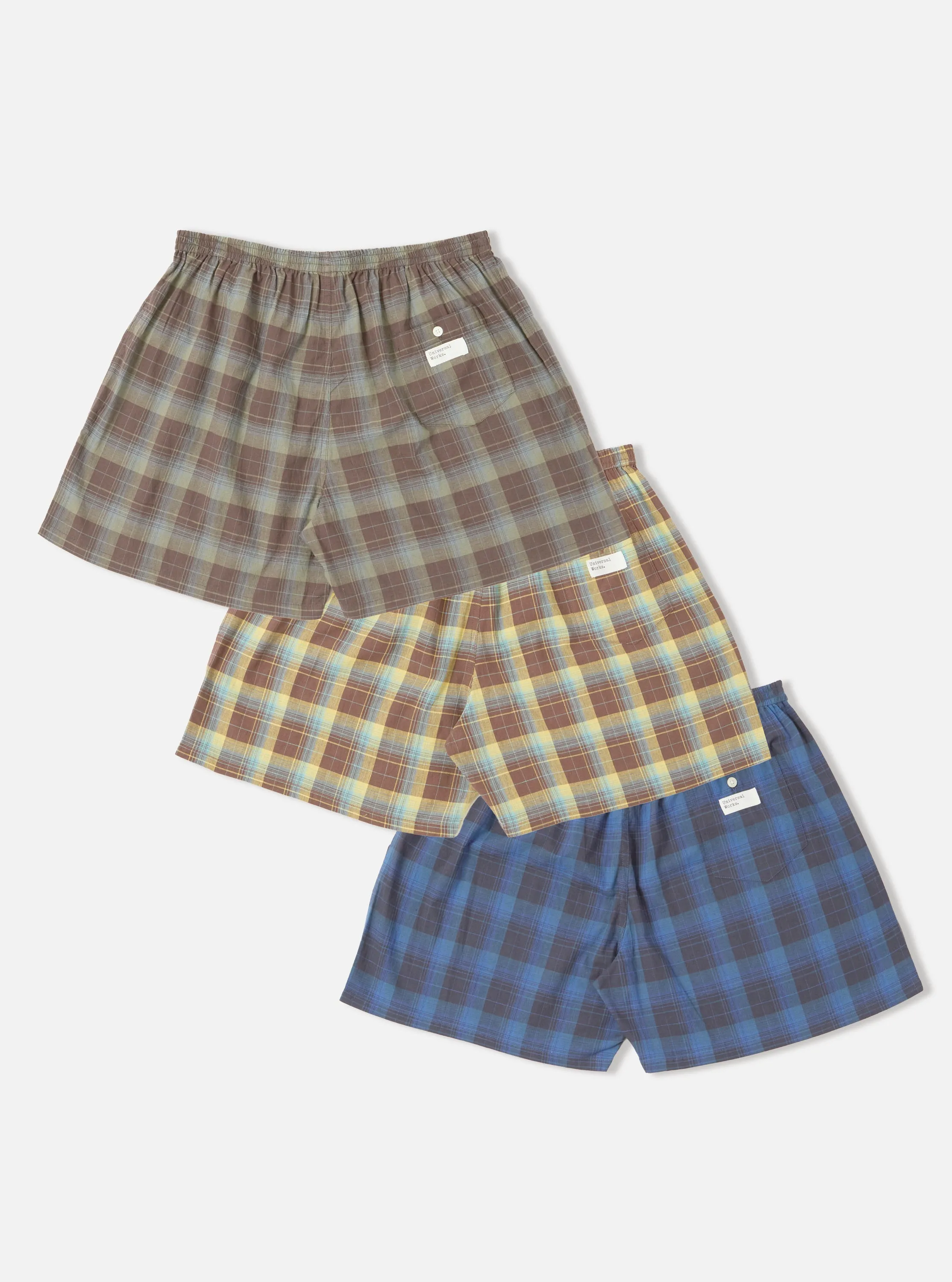 Multi Check 3 Pack Boxer Short sold by Universal Works product image thumbnail 5