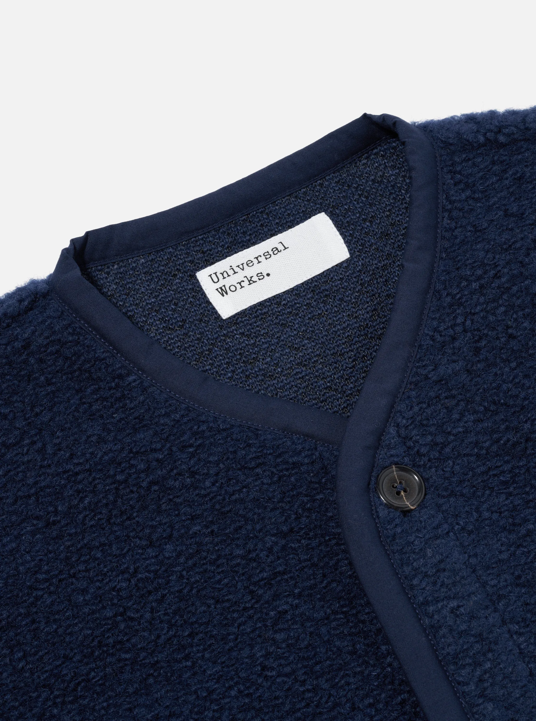 Navy Alvar Fleece Lancaster Gilet sold by Universal Works product image thumbnail 5