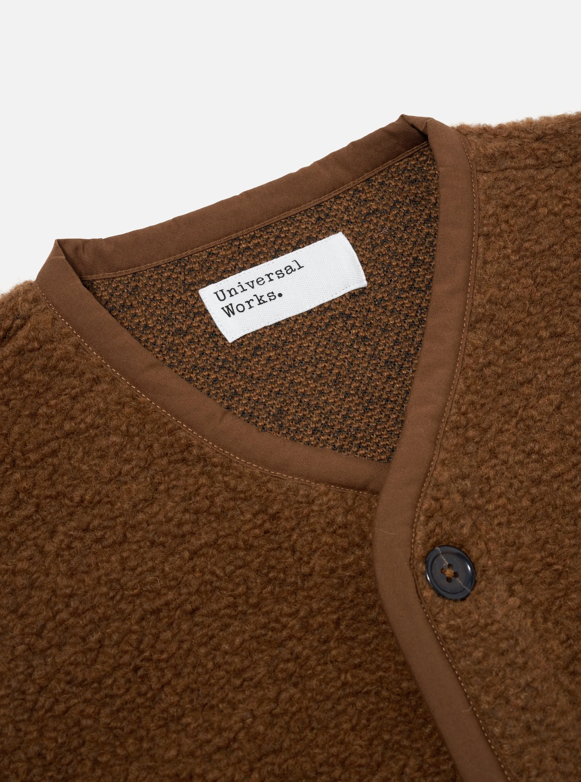 Brown Alvar Fleece Lancaster Gilet sold by Universal Works product image thumbnail 5