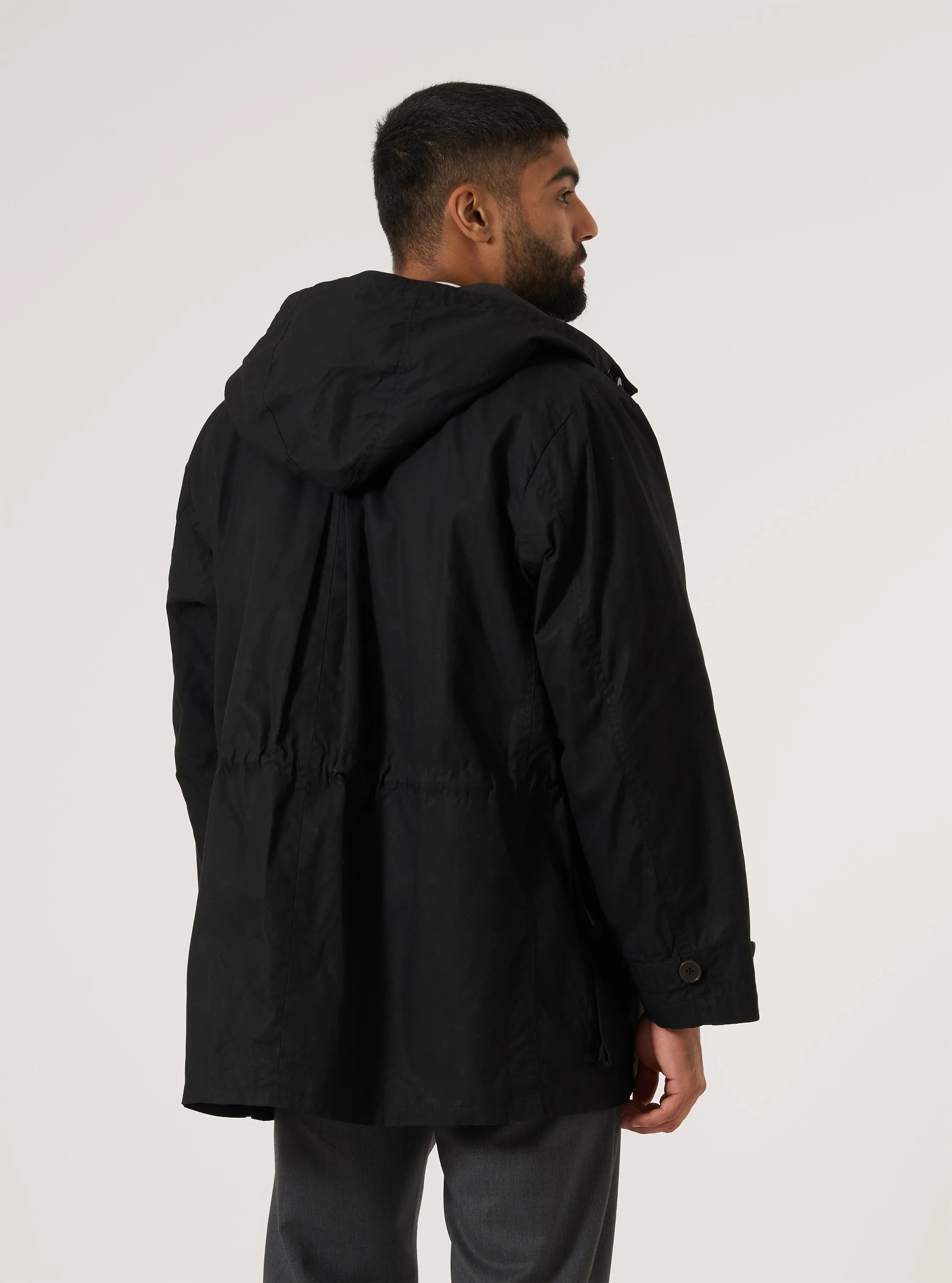 Black Scottish Wax Cotton Boston Parka sold by Universal Works product image thumbnail 3