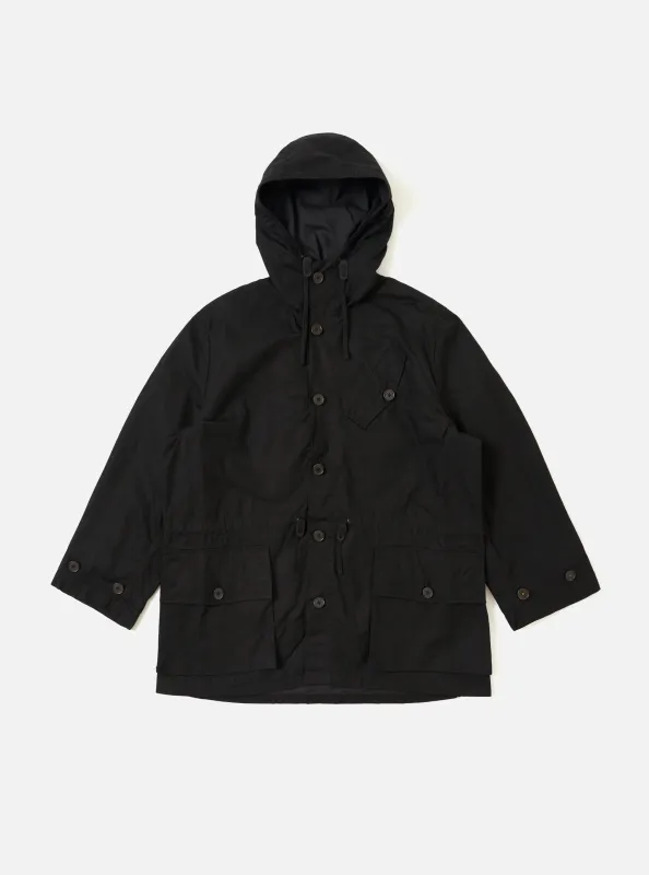 Black Scottish Wax Cotton Boston Parka sold by Universal Works