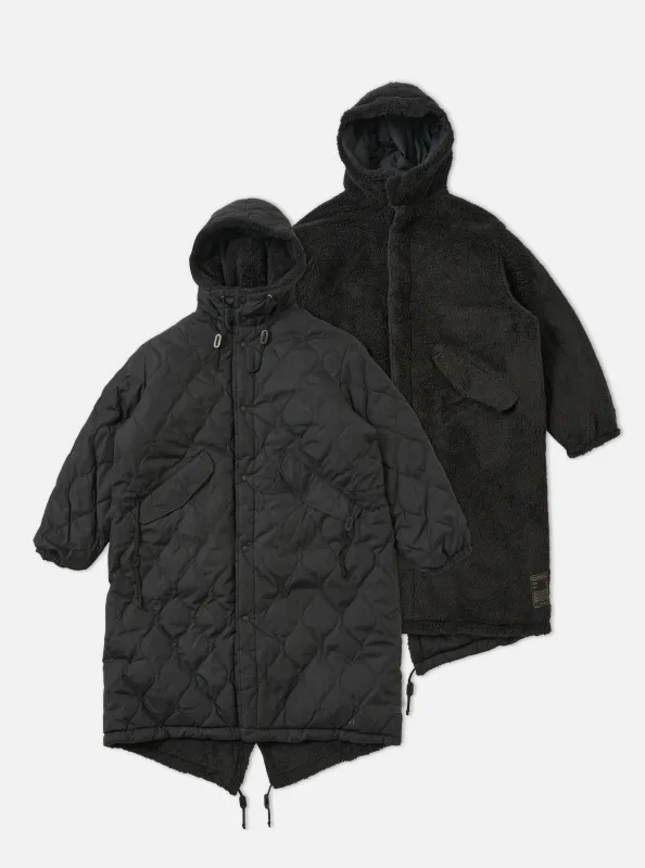 TAION x Universal Works Reversible Black Military Line Sherpa Parka sold by Universal Works