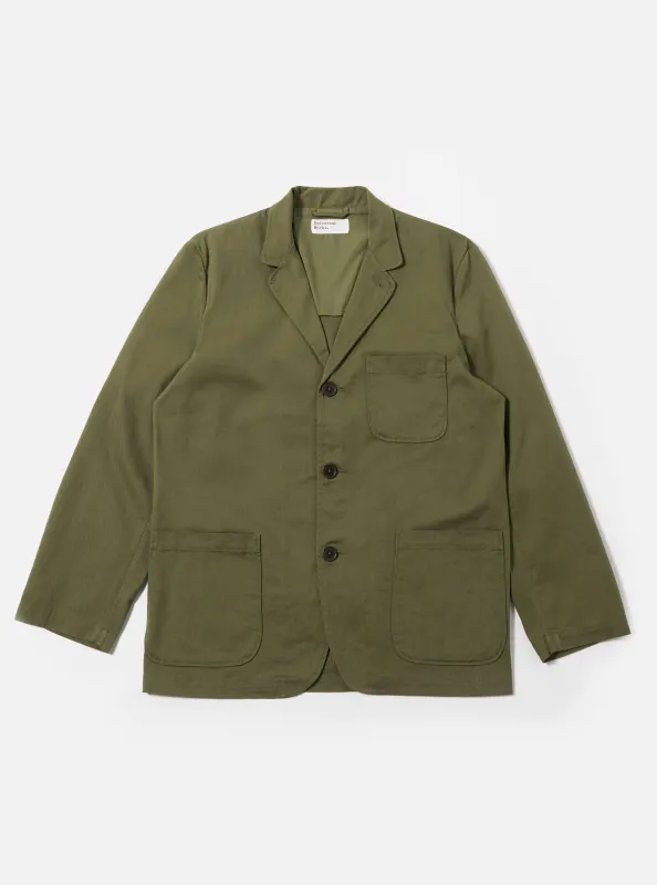 Light Olive Twill Three Button Jacket sold by Universal Works