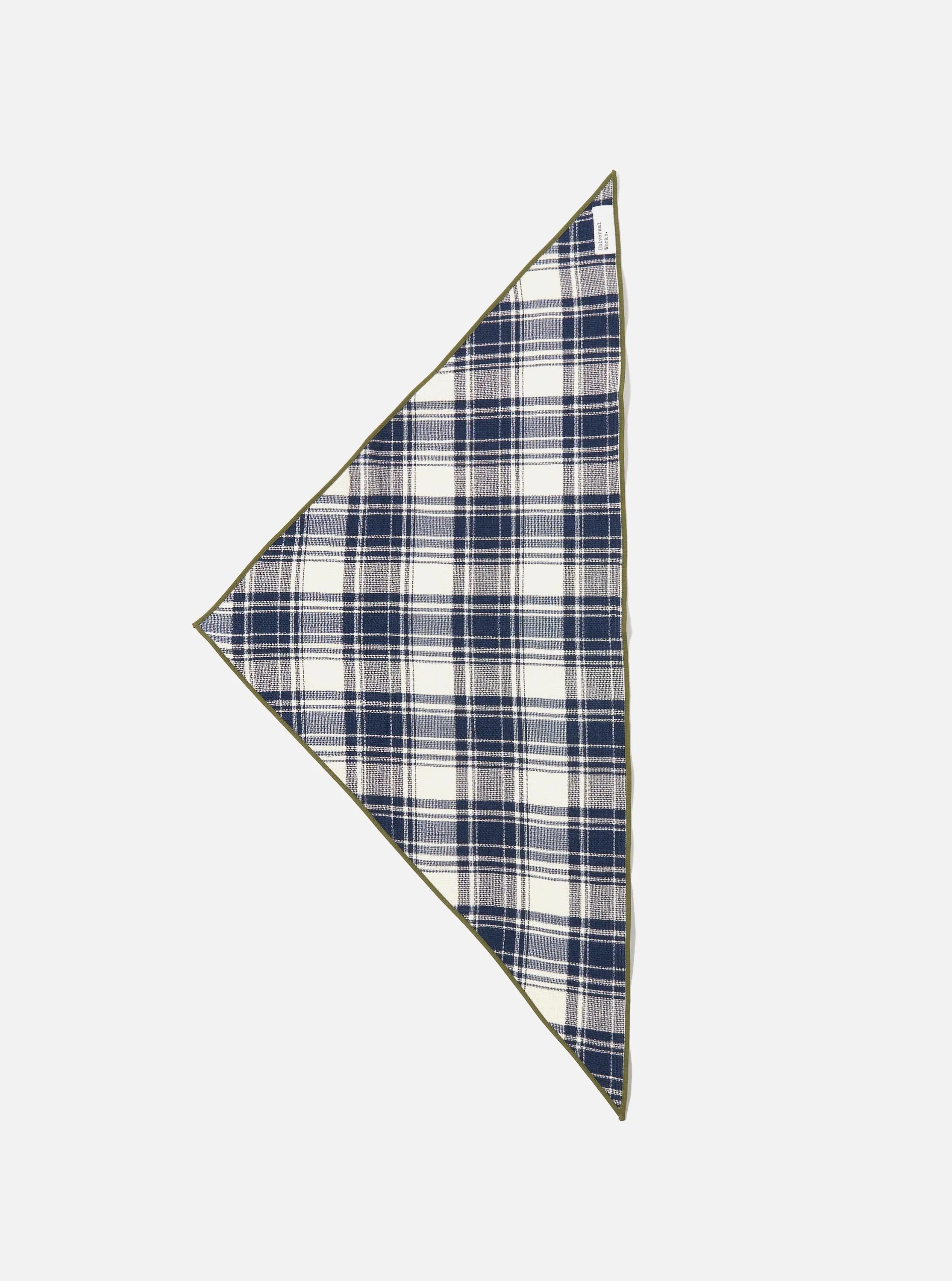 Navy Texture Plaid Scout Scarf sold by Universal Works