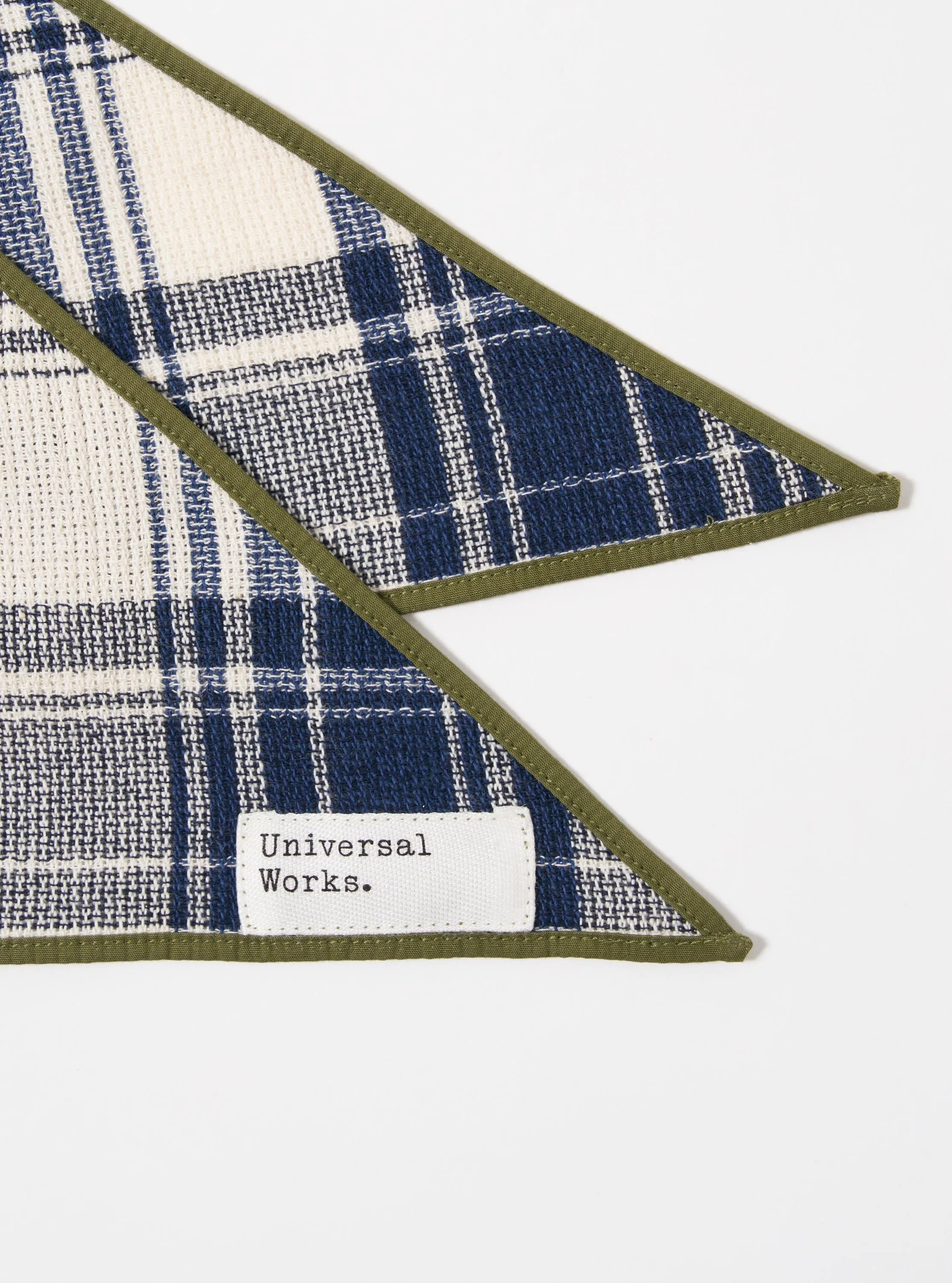 Navy Texture Plaid Scout Scarf sold by Universal Works product image thumbnail 3