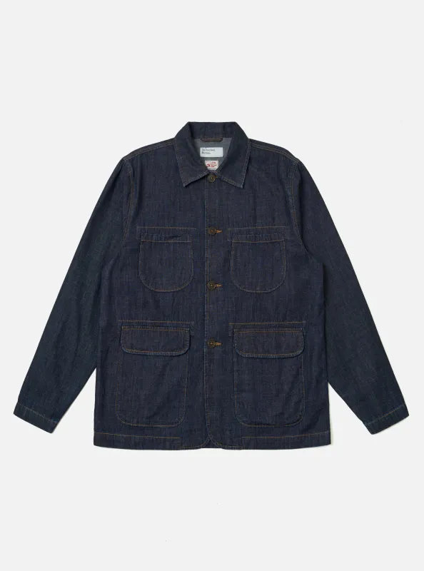 Indigo Kaihara LT WT Denim Labour Jacket sold by Universal Works