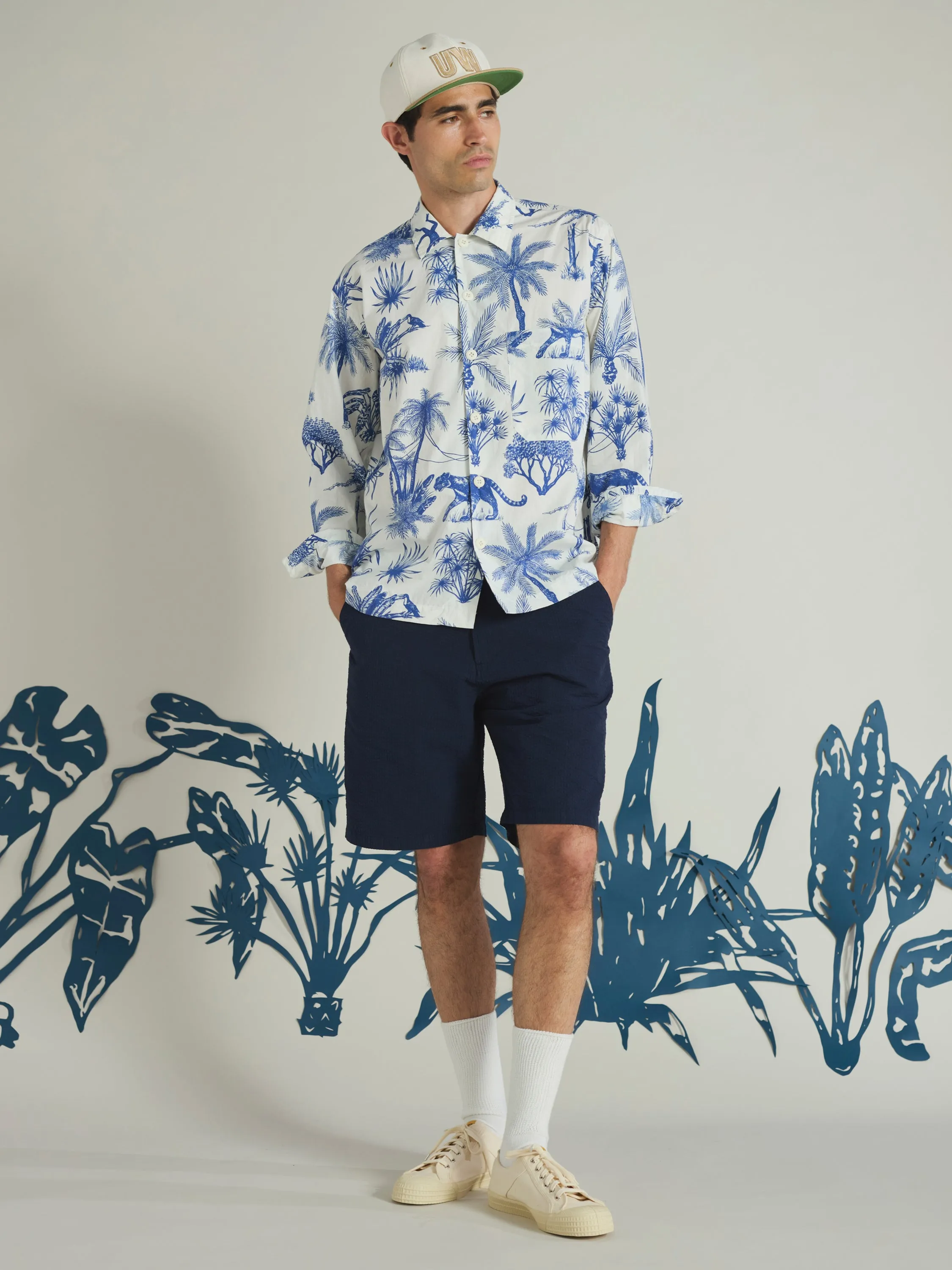 White Jungle Toile Poplin Fatigue Shirt sold by Universal Works product image thumbnail 3