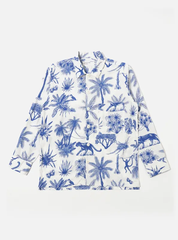 White Jungle Toile Poplin Fatigue Shirt sold by Universal Works