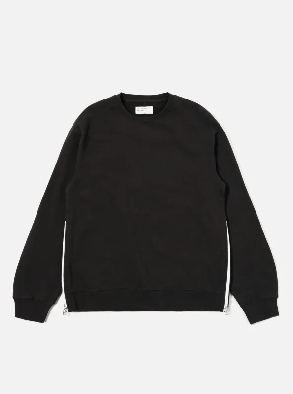 Black Brush Back Sweat Billy Sweat made by Universal Works