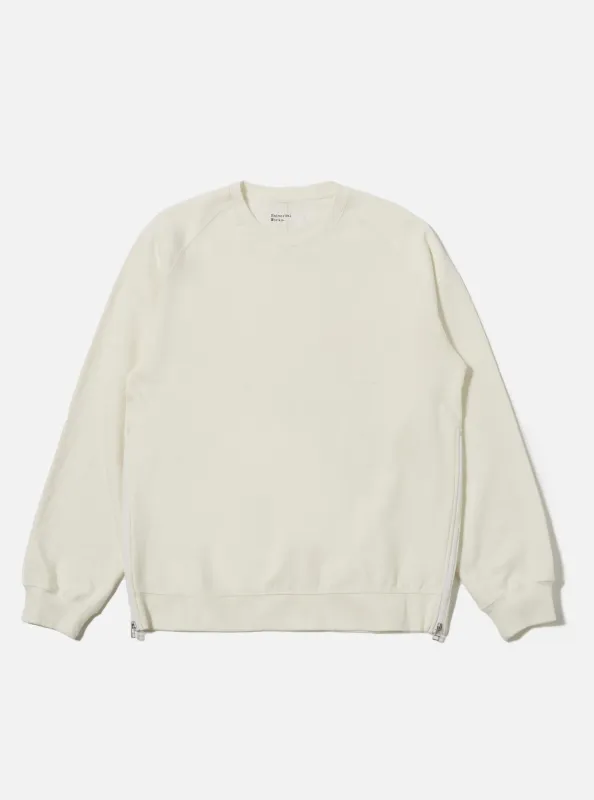 Ecru Brush Back Sweat Billy Sweat made by Universal Works