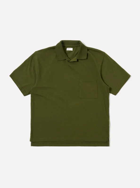 Olive Rugby Jersey Oversized Vacation Polo made by Universal Works
