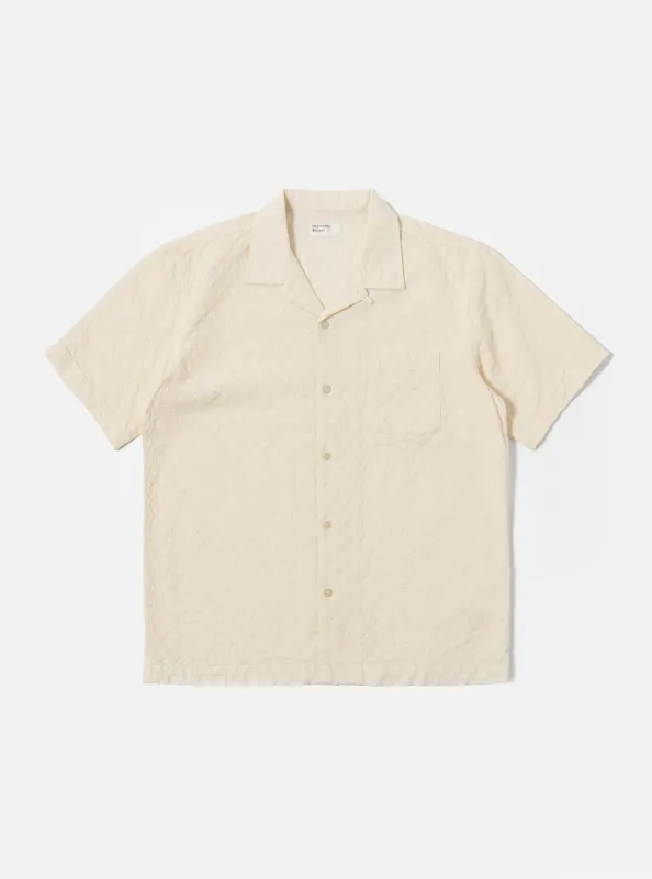 Ecru Dot Waffle Road Shirt sold by Universal Works