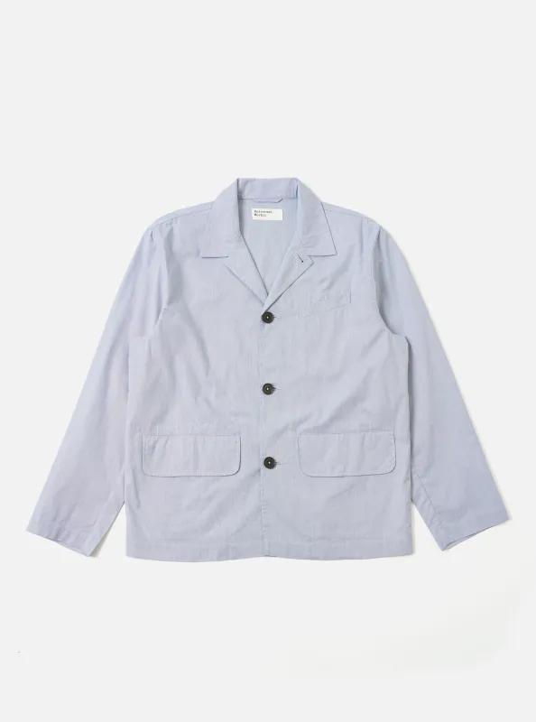 Navy Kennedy Stripe Franck Jacket sold by Universal Works