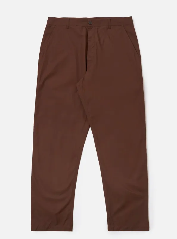 Brown Peached Poplin Military Chino sold by Universal Works