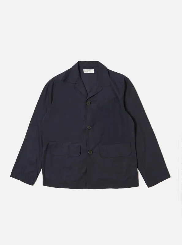Navy Peached Poplin Franck Jacket sold by Universal Works
