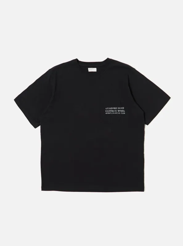 Black Organic Jersey Print Pocket Tee sold by Universal Works