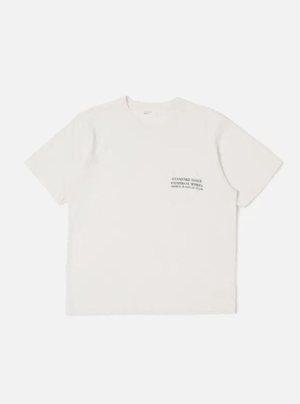 Ecru Organic Jersey Print Pocket Tee sold by Universal Works