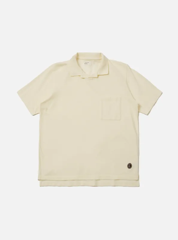 Ecru Piquet Vacation Polo made by Universal Works